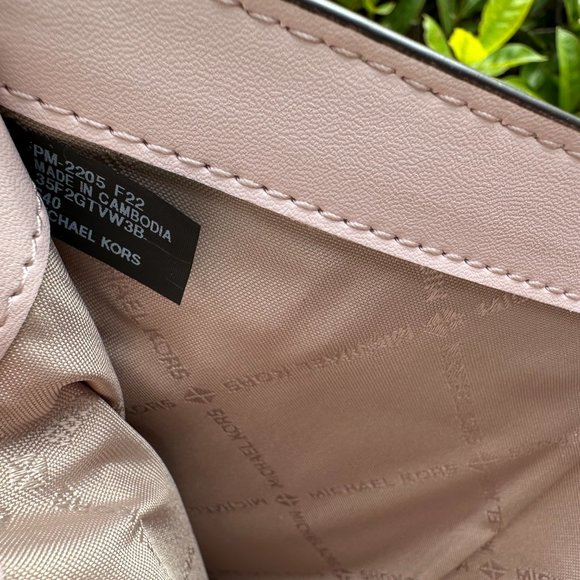 Michael Kors Jet Set Double Zip Wallet Center Stripe MK Rose gold Pink Multi - Picture 8 of 8